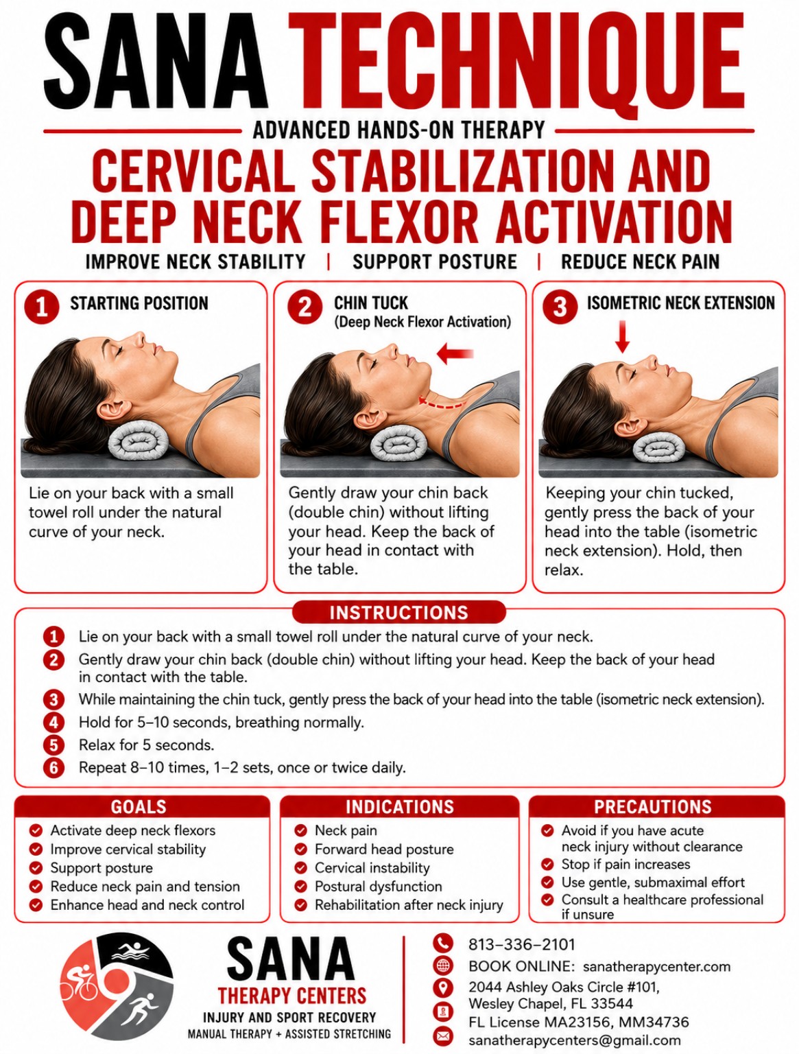 Guide to chin tucks, cervical stabilization, and isometric neck extension
